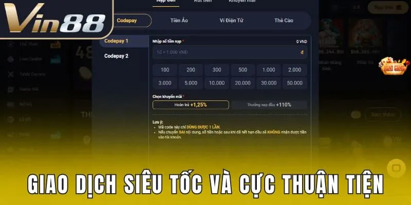Giao dịch siêu tốc và cực thuận tiện